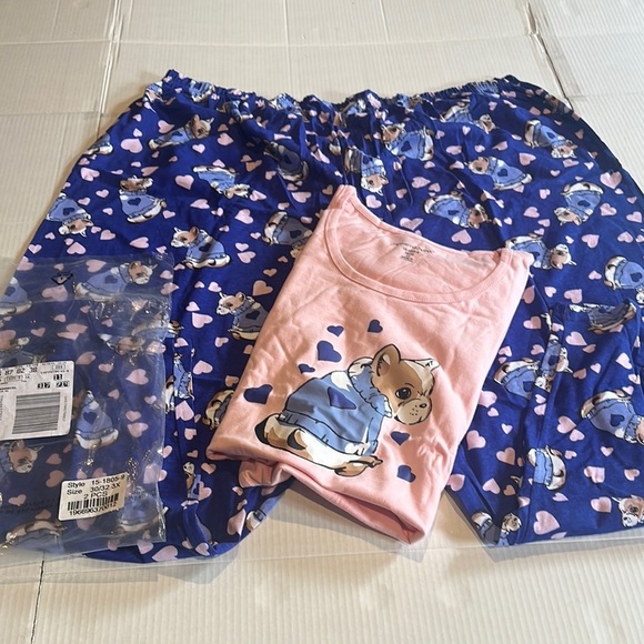 NWOT Dreams Co Pink & blue set Short Sleeve Tee with Graphic Design and bottoms - Picture 12 of 12